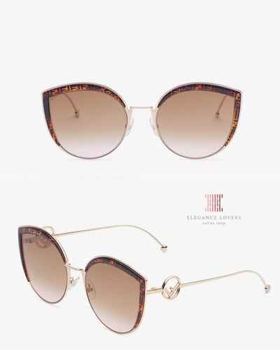 نظارة شمسية نسائية ماركة فندي - Brown Cat Eye