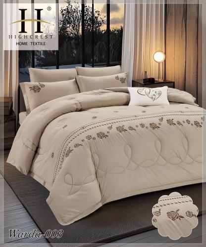 مفرش قطن 100% مطرز وردة 7 قطع - 3