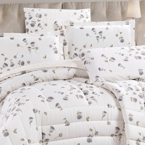 طقم مفرش جيل بنقشة الزهور الناعمة 6 قطع