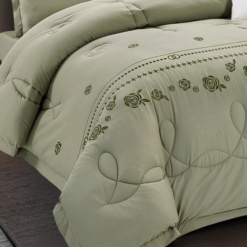 مفرش قطن 100% مطرز وردة 7 قطع - 5