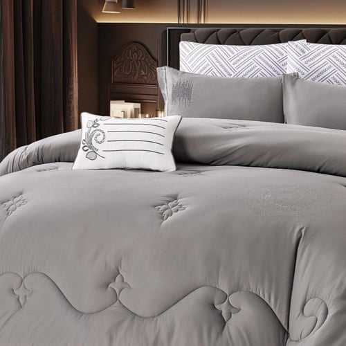 مفرش فندقي قطن 100% مطرز فريدة 7 قطع -4