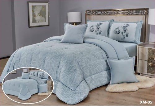 مفرش أمواج نفر و نصف 4 قطع - XM 05