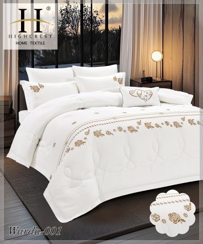 مفرش قطن 100% مطرز وردة 7 قطع - 1