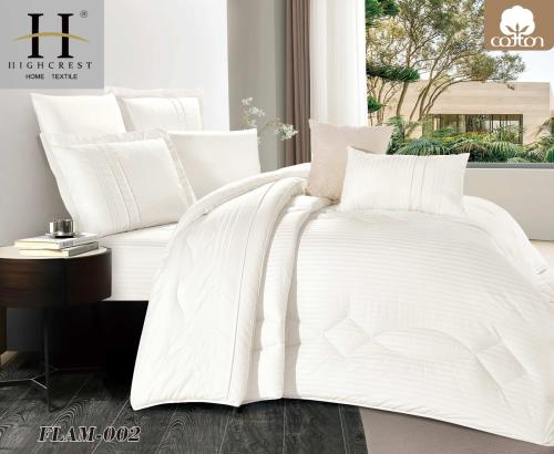 مفرش فندقي قطن 100% مطرز فلام 8 قطع - 2