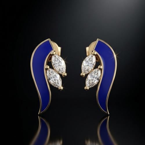 حلق ليونا 18K-Natural Diamond