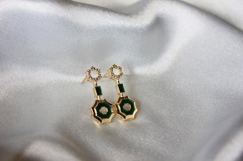 جاند المجموعة كاملة من حلق وخاتم 18K-Natural white...