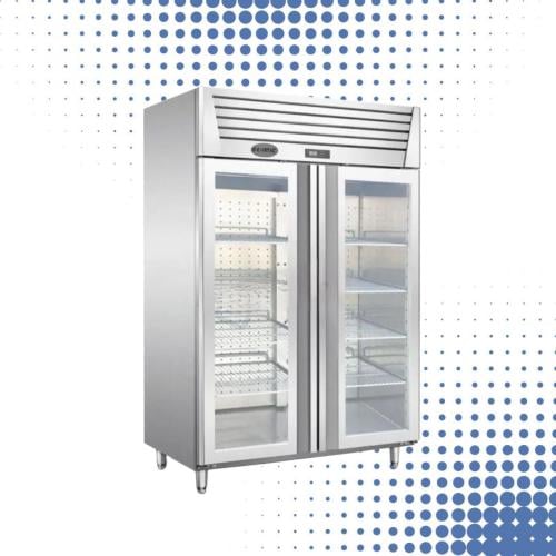 ثلاجة عامودية 2 باب زجاج من FORTIC