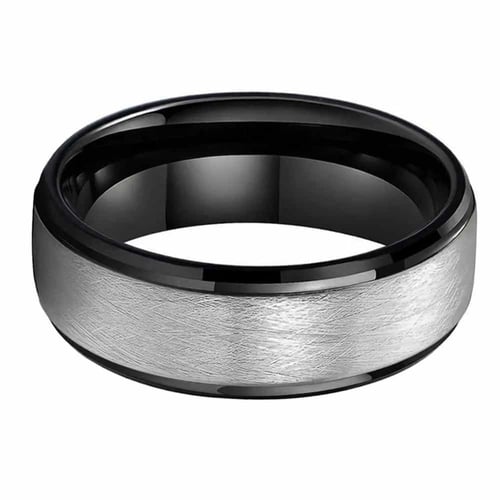 خاتم زواج رجالي فضى واسود