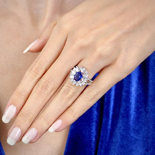 خاتم فضة نسائي عيار 925شكل زهرة