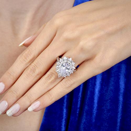 خاتم فضة نسائي عيار 925 مرصع بالزركون السويسري