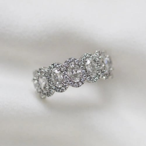 خاتم فضة نسائي عيار 925 مرصع بالزركون السويسري