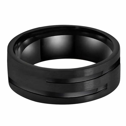 خاتم زواج رجالي اسود