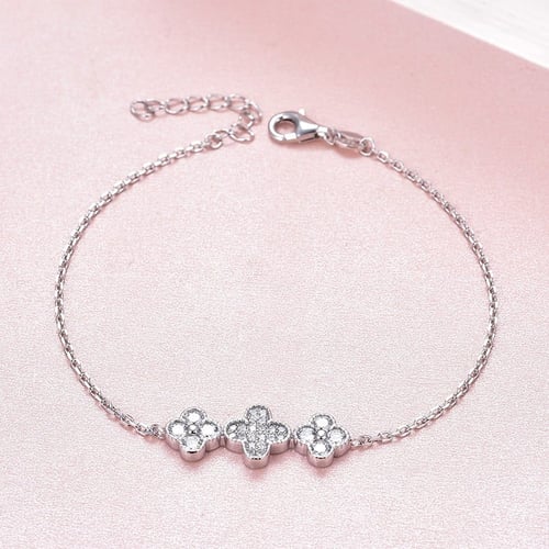 أسوارة فضة عيار 925 مرصعة بالزركون الابيض قص الالم...