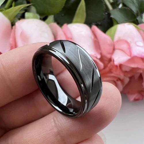 خاتم زواج رجالي اسود