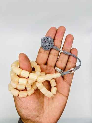 سبحة من خام البكلايت البلجيكي المعالج مزودة بشراب...