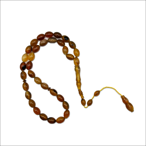 سبحة ظهر سلحفاء بيضاوي مكونة من 33 حبة وفواصل وماذ...