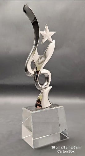 مجسم نجمة فضي كريستال