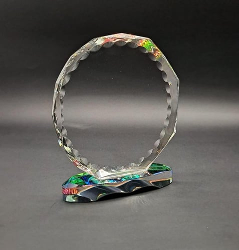 درع كريستال دائري ملون