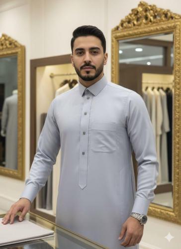ثوب غيث بارك ( رصاصي فاتح )
