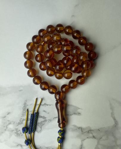 Saffron honey prayer beads