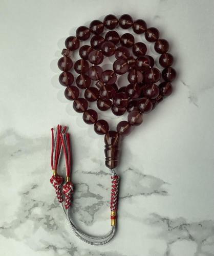 Red saffron prayer beads