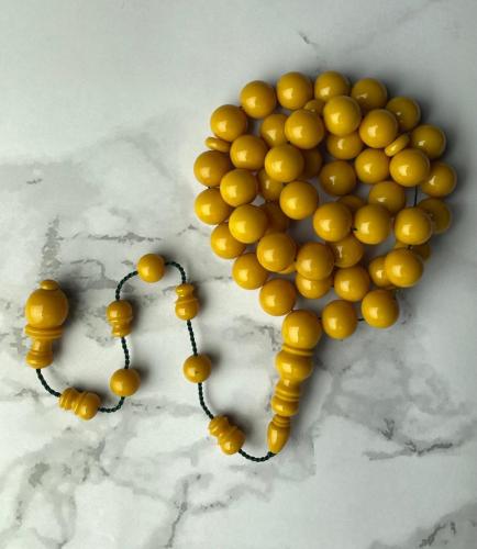 Yellow Fatoran prayer bead bracelet