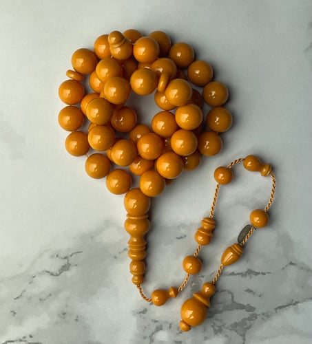 Yellow Fatoran prayer bead string