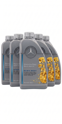 Original MERCEDES BENZ engine oil - 5 cans - A0009...