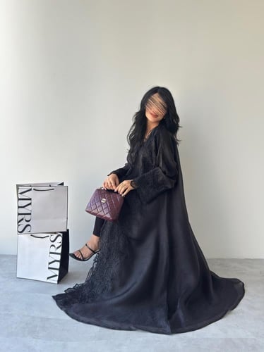 عباية قماش جازار مبطن بلاك بيري