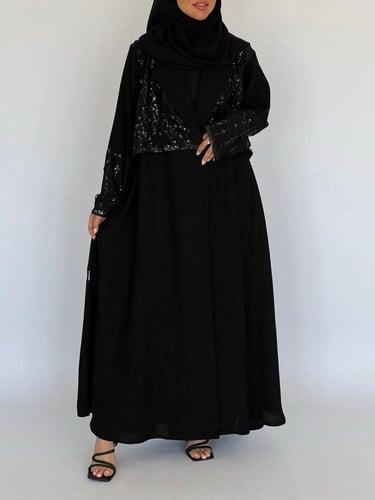 عبايه سوداء قماش انترنت