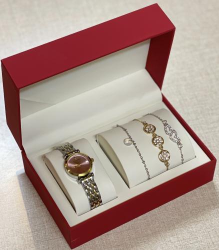 طقم نسائي ساعة 3 أساور ماركة ستاجوي