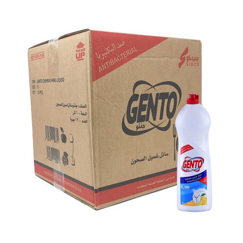 جنتو | كرتون سائل غسيل الصحون | ليمون | 1 لتر | 12...
