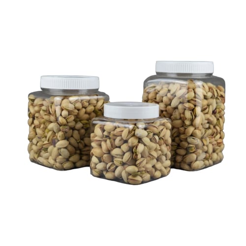 عسق | برطمان | علب بلاستيك مربع | شفاف | رقم 750*8...