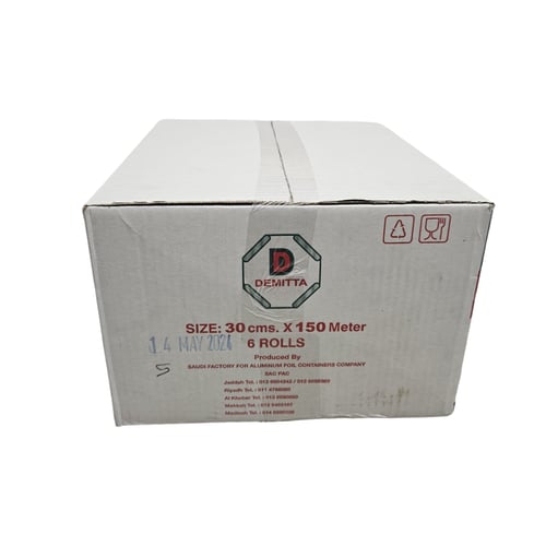 ديميتا / رول قصدير صغير 30 سم في 150 متر / كرتون 6...