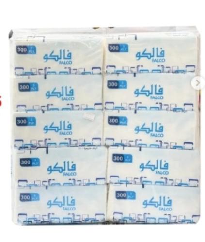 فالكو | حزمة مناديل 300 | 50 علبة 15,000 منديل وجه...