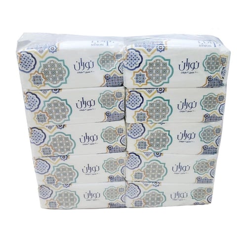 نوران | حزمة مناديل 200 | 50 علبة 10,000 منديل وجه...