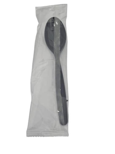 اي اتش بي | ملاعق بلاستيك | اسود | كبير | مغلف فرد...