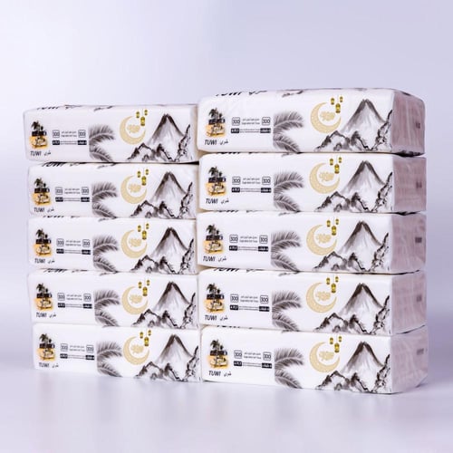 طوي | حزمة مناديل 300 | 80 علبة 24,000 منديل وجه 4...