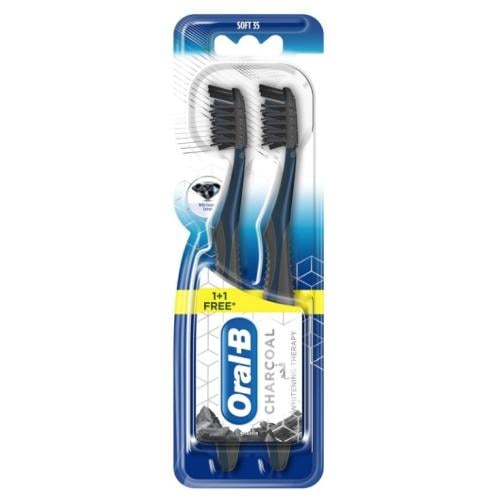 اورال بي | فرشاة اسنان بالفحم لتبييض الاسنان قطعتي...