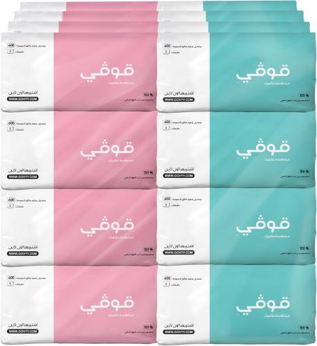 قوفي | حزمة مناديل قوفي 600 | 32 علبة | 19,200 مند...