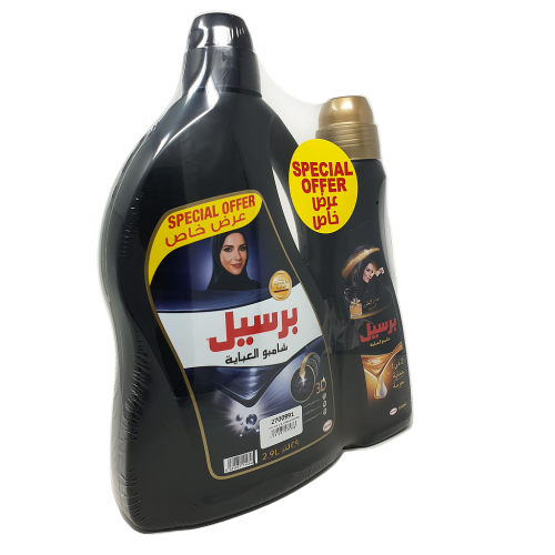 برسيل | كرتون شامبو عباية أسود 2.9 لتر + عطور فرنس...