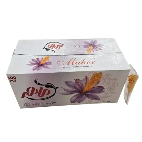 ماهر | اعواد سكر نبات بالزعفران | 15 جرام | كرتون...