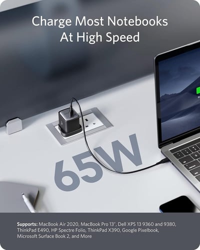 انكر | محول شاحن سريع USB نوع C | ناون 2 / 65 واط...