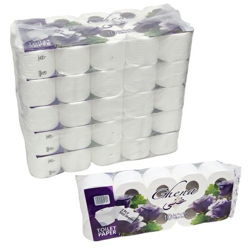 غنى | حزمة رول مناديل حمام مزدوج | 50 رولة × 50 من...