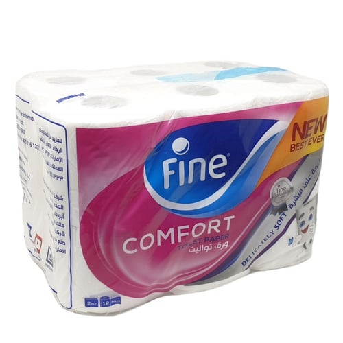 فاين | حزمة رول مناديل حمام مزدوج | 4 شدات × 12 رو...