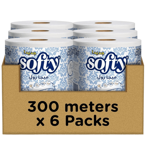 سوفتي | حزمة 6 رولة ماكسي رول | 300 متر