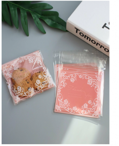 اكياس تعبئة وتغليف | بطباعة رسم الزهر | 100 قطعة |...