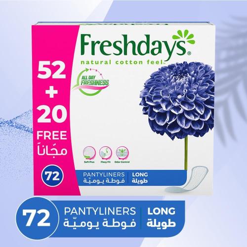 فريش دايز | فوط نسائية يومية | حجم طويل | 72 قطعة