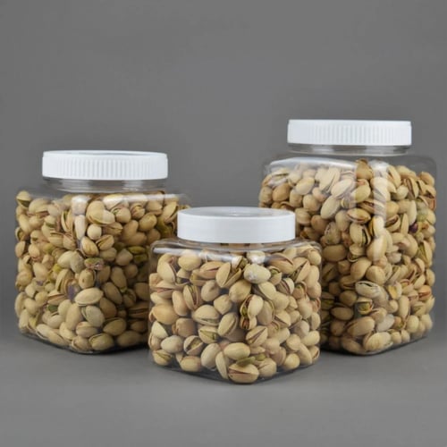 عسق | برطمان | علب بلاستيك مربع | شفاف | رقم 750*8...