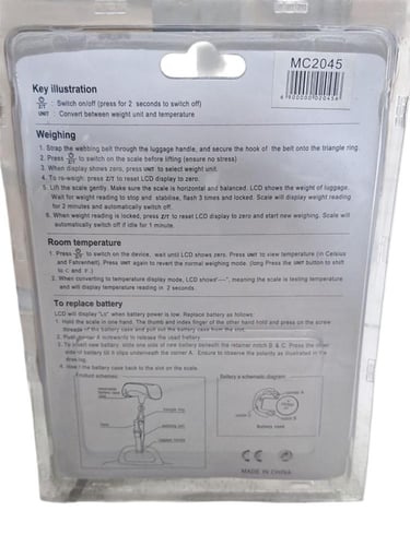 ميزان أمتعة رقمي بشاشة LCD | سعة 110 رطل/50 كجم